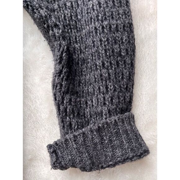 Theory Gray Avelina Airmix Wool Mohair Blend Open Knit Sweater Dress, Medium - Picture 16 of 16